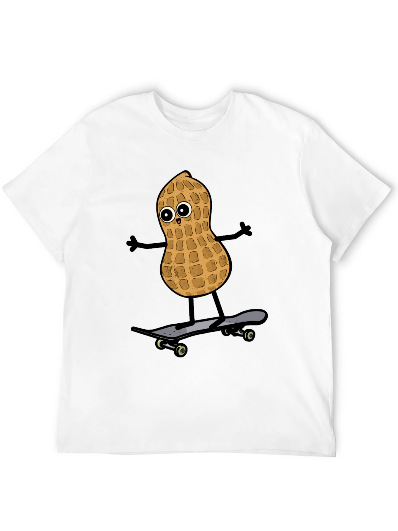 Camiseta Negra con Diseño de Cacahuete Skater