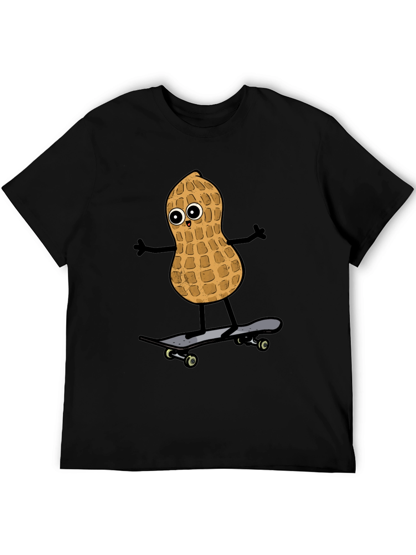 Camiseta Negra con Diseño de Cacahuete Skater