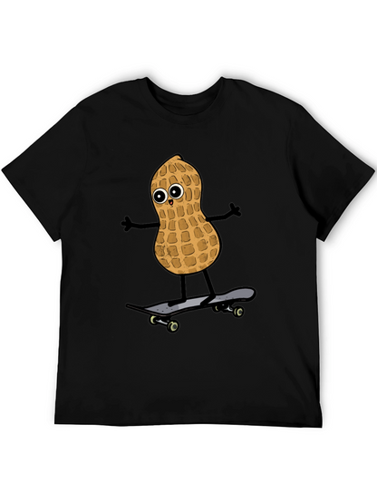 Camiseta Negra con Diseño de Cacahuete Skater