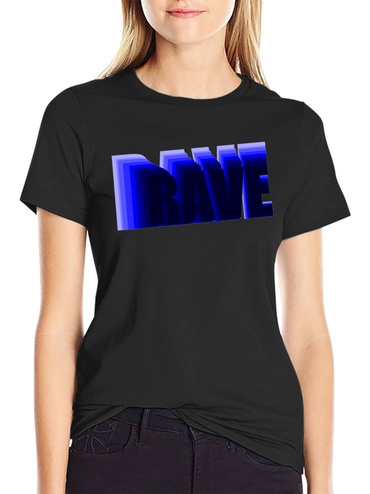 Camiseta Negra Hombre Diseño Rave Azul