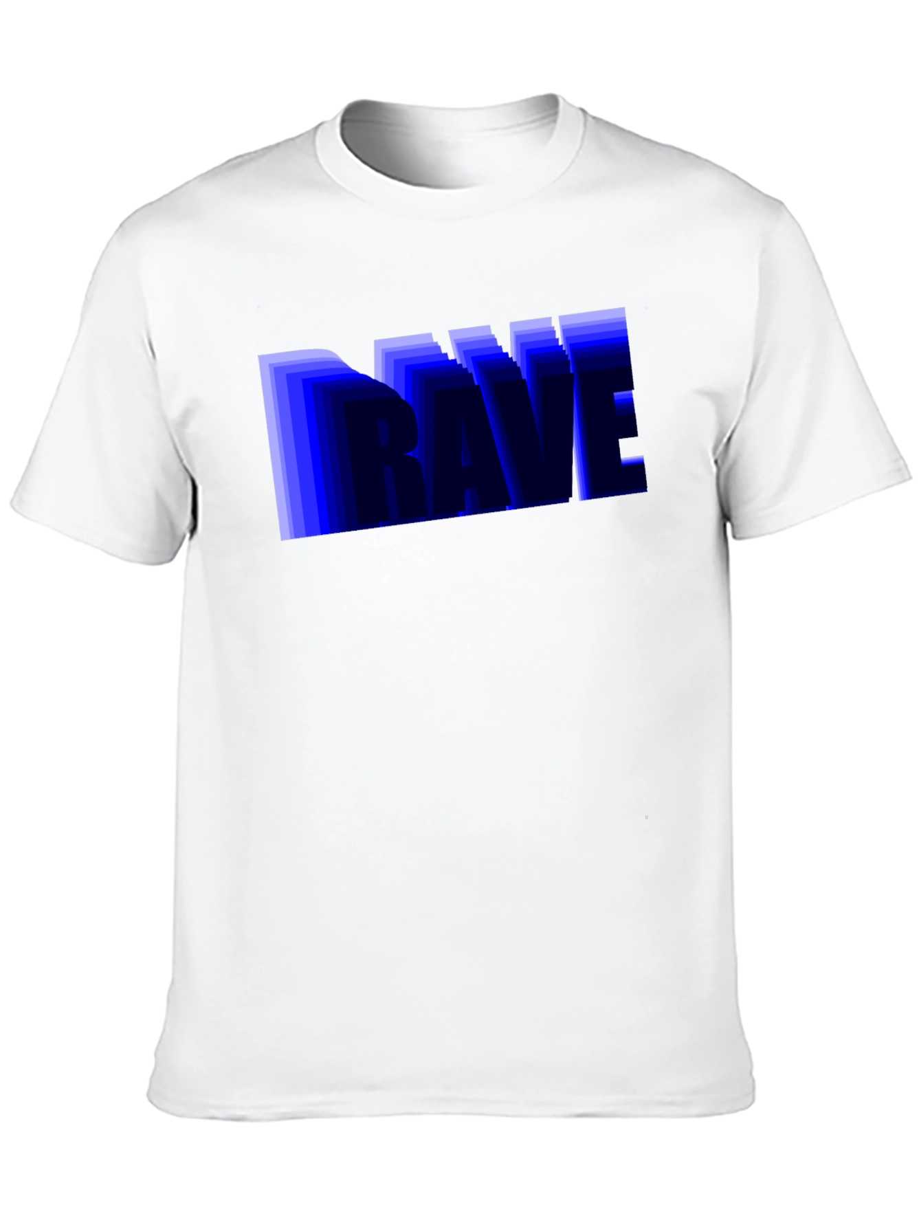 Camiseta Negra Hombre Diseño Rave Azul