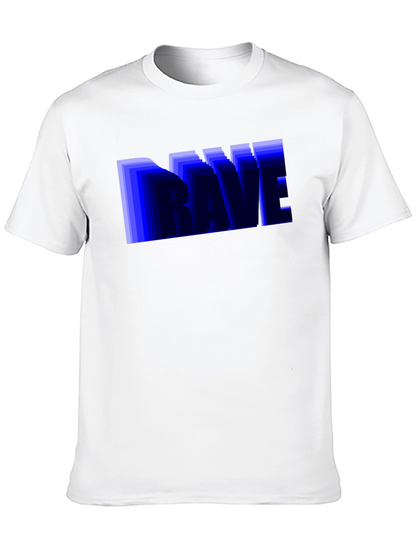 Camiseta Negra Hombre Diseño Rave Azul