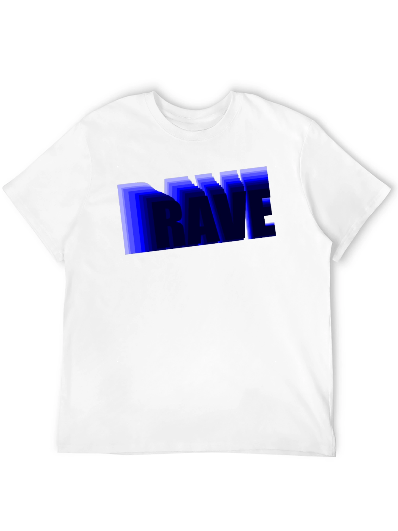Camiseta Negra Hombre Diseño Rave Azul