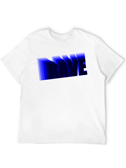 Camiseta Negra Hombre Diseño Rave Azul