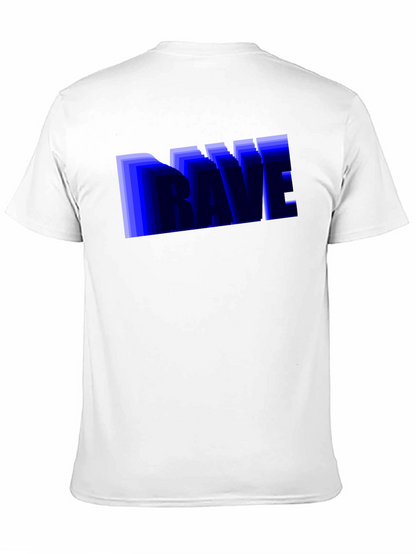 Camiseta Negra Hombre Diseño Rave Azul