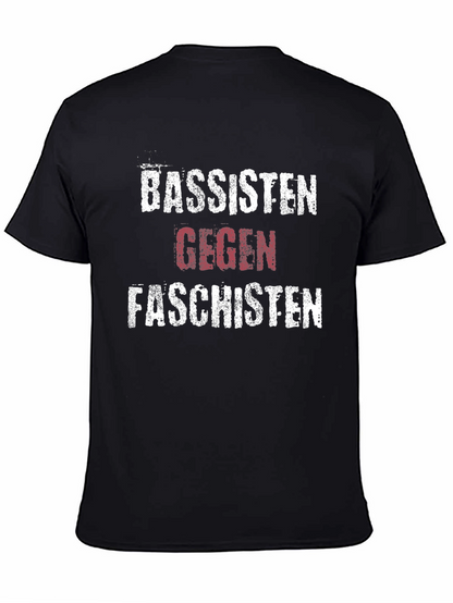 Camiseta Negra con Diseño Gráfico Bassisten Gegen Faschisten