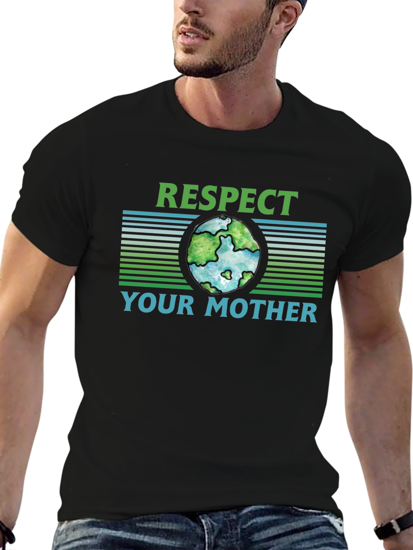 Camiseta Negra Ecológica Respeta a tu Madre