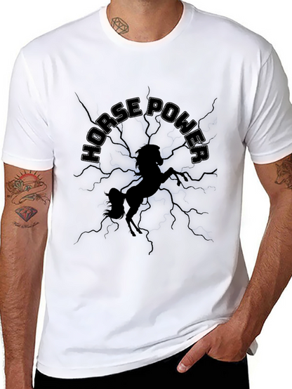 Camiseta Negra Horse Power con Diseño Gráfico
