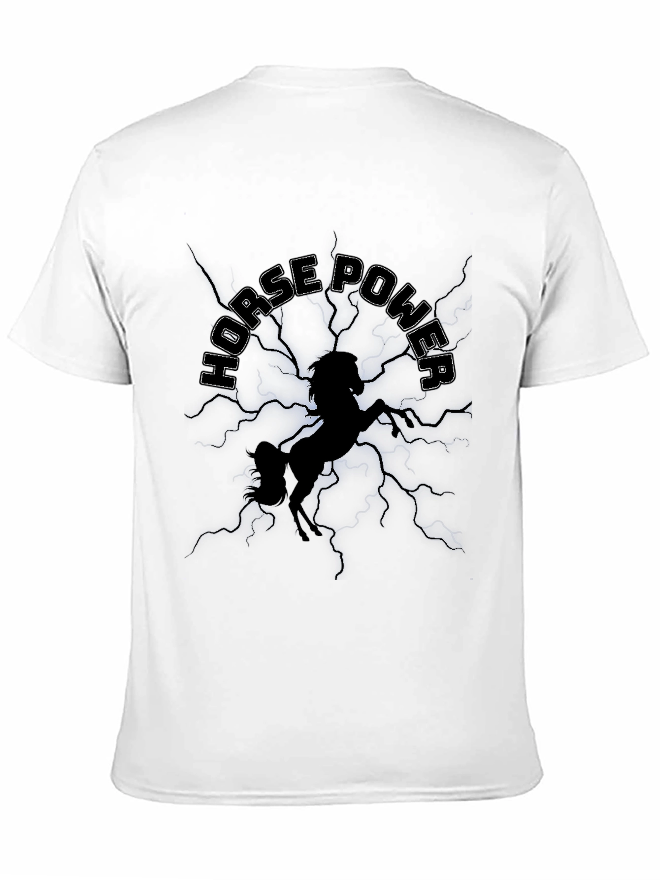 Camiseta Negra Horse Power con Diseño Gráfico