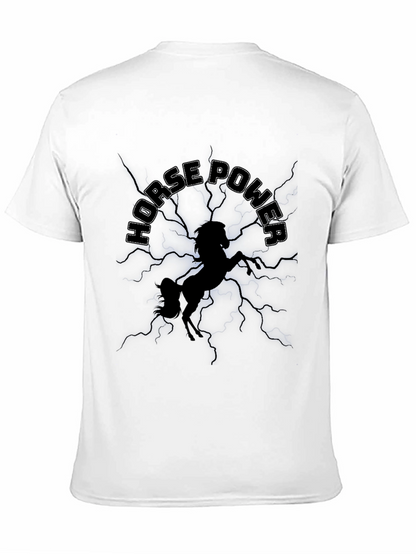 Camiseta Negra Horse Power con Diseño Gráfico