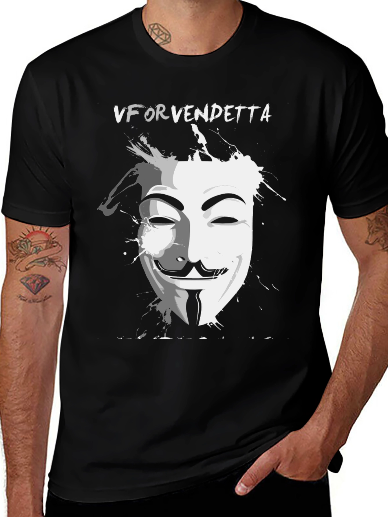 Camiseta Negra V de Vendetta