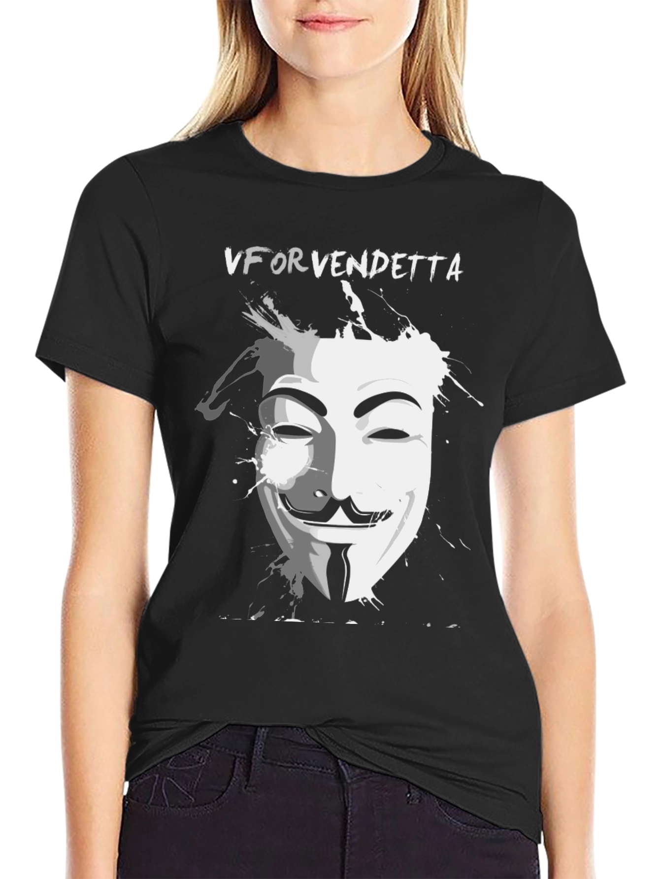 Camiseta Negra V de Vendetta