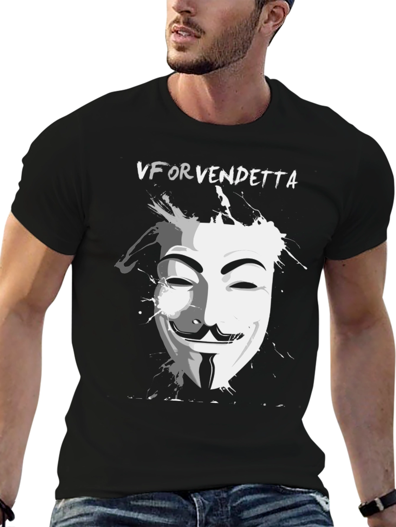 Camiseta Negra V de Vendetta