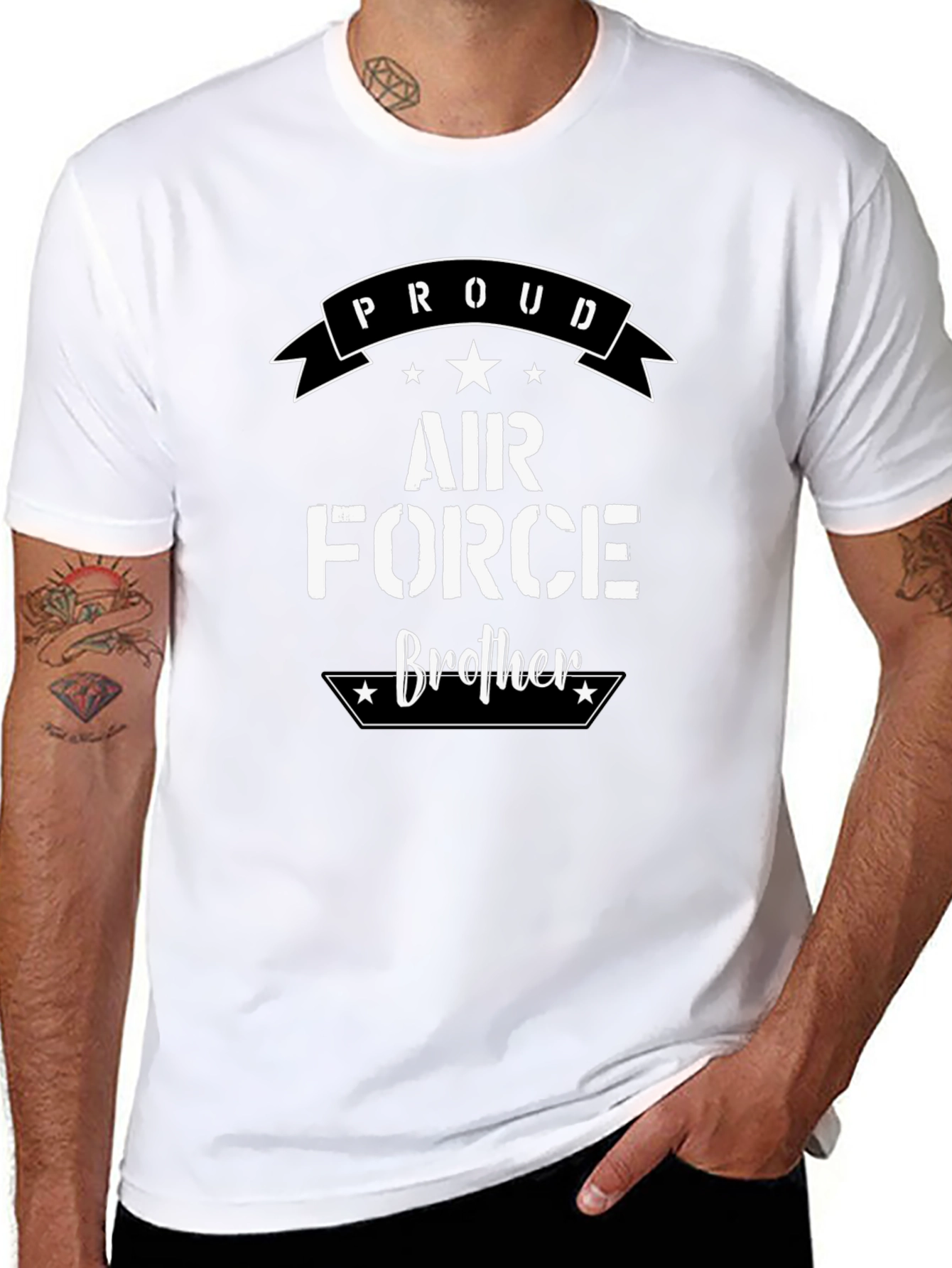 Camiseta Negra Proud Air Force Brother