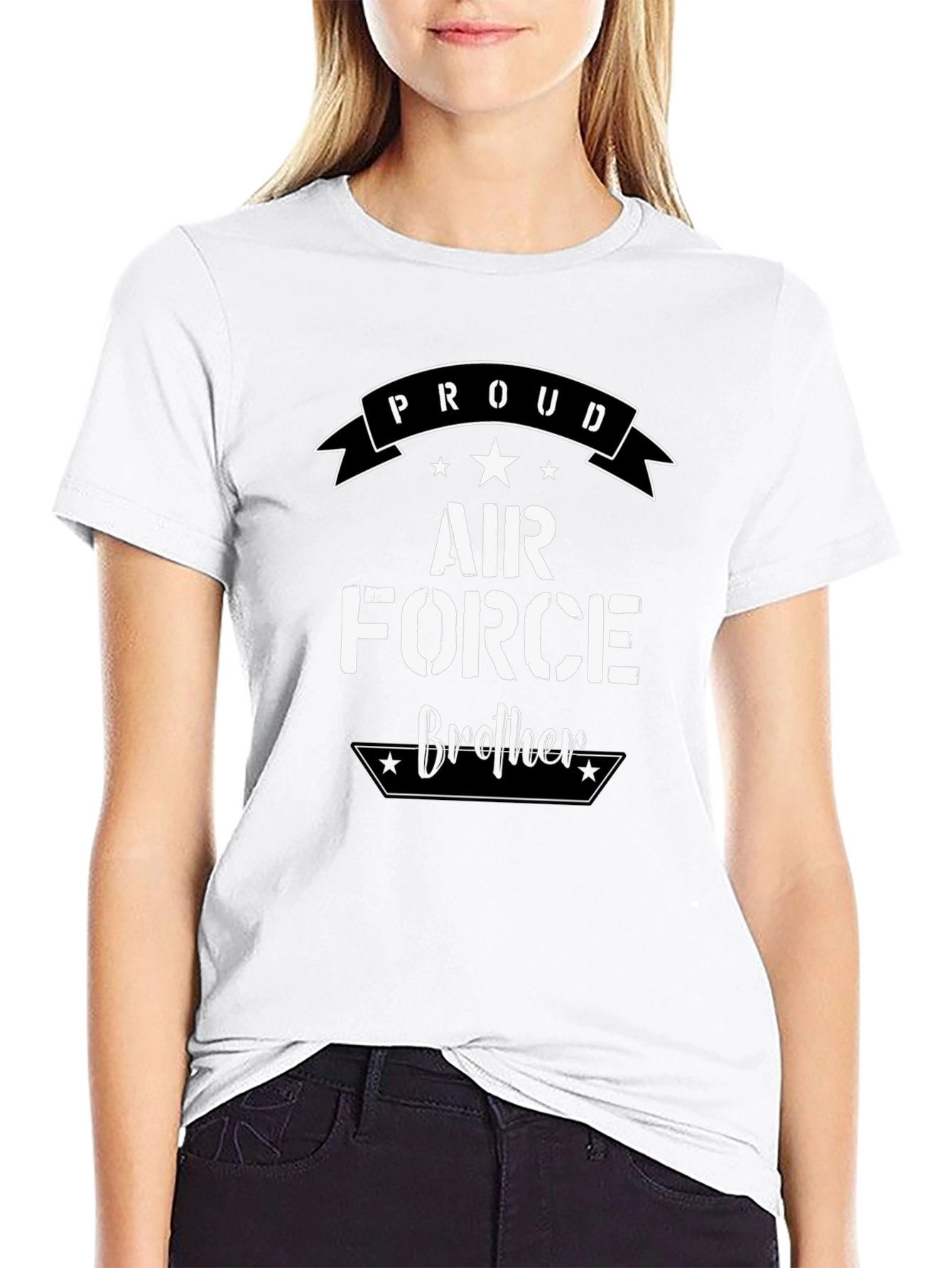 Camiseta Negra Proud Air Force Brother
