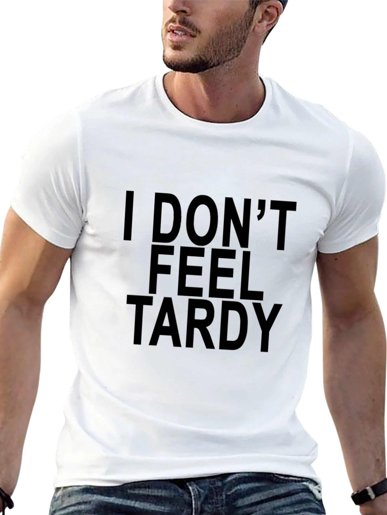 Camiseta Negra con Texto I Dont Feel Tardy