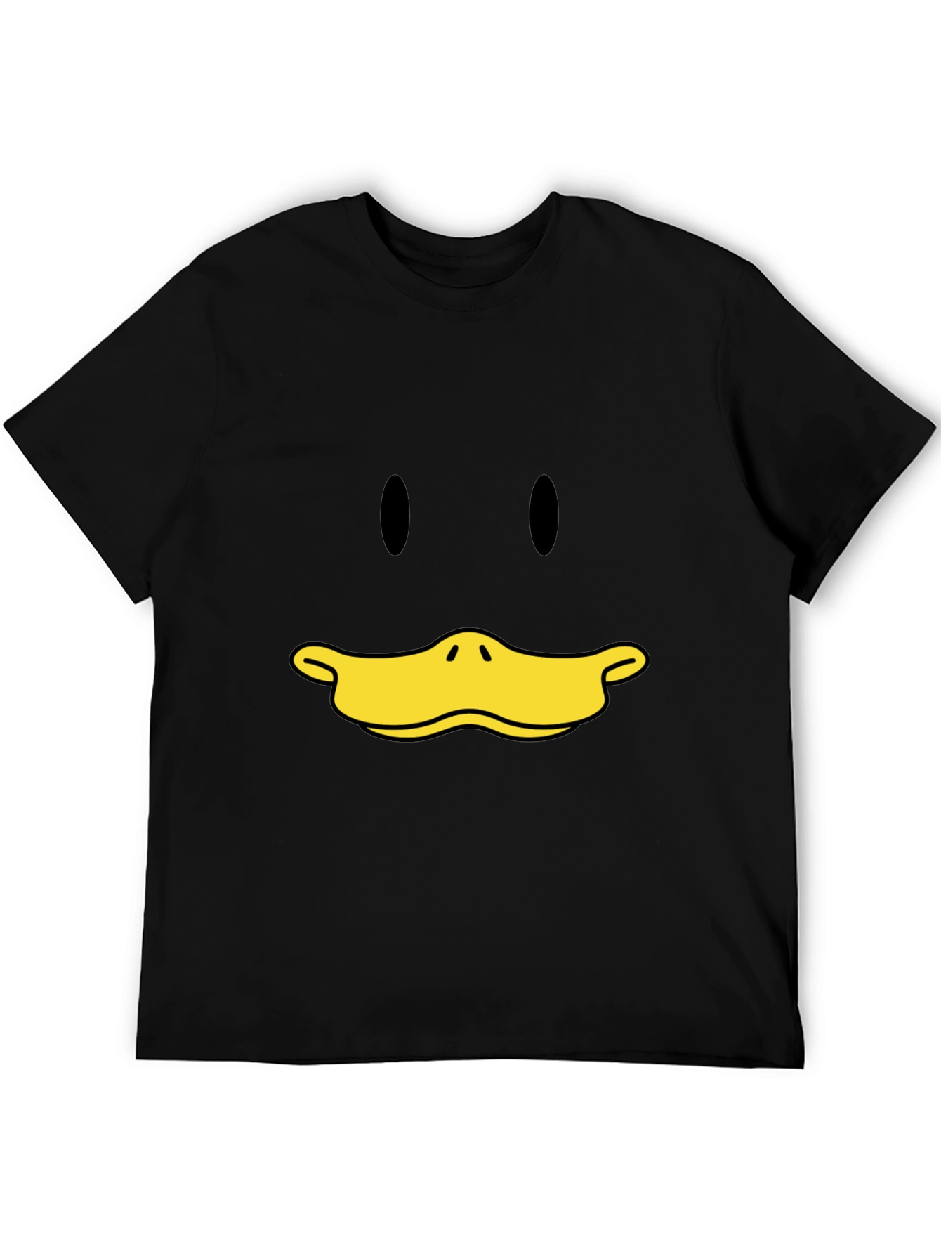 Camiseta Negra con Cara de Pato Divertida