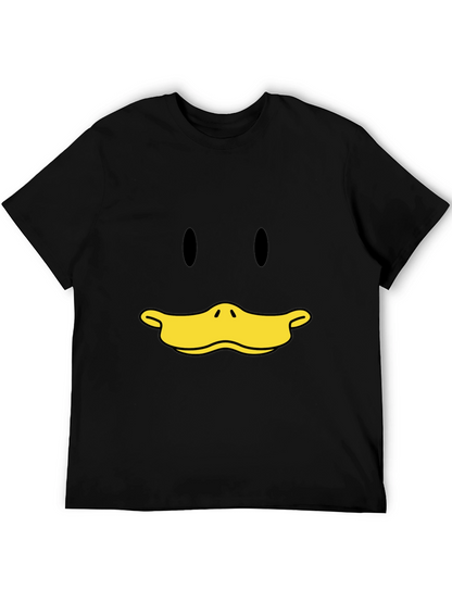 Camiseta Negra con Cara de Pato Divertida