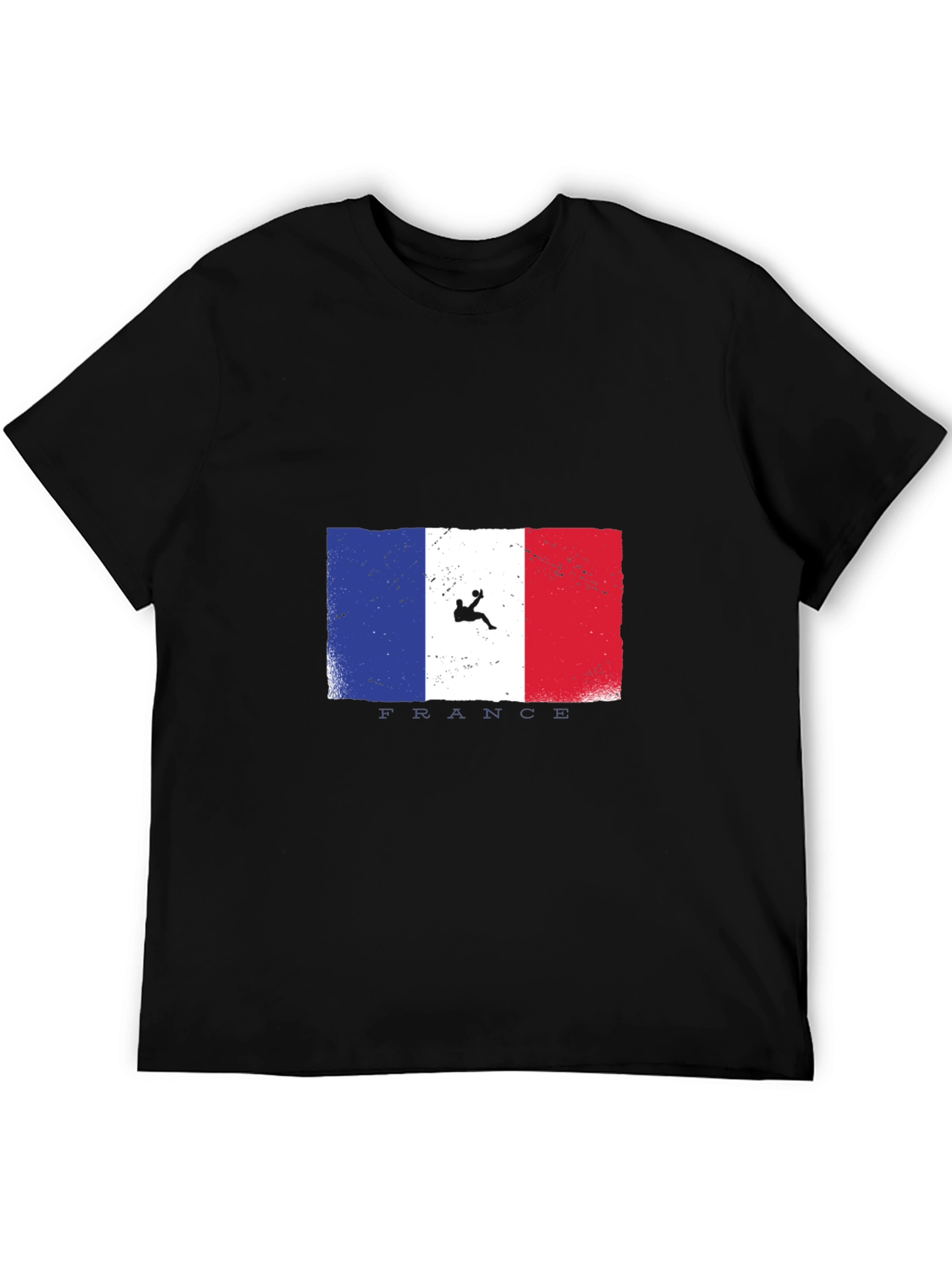 Camiseta Negra con Diseño de Bandera Francesa