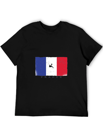 Camiseta Negra con Diseño de Bandera Francesa