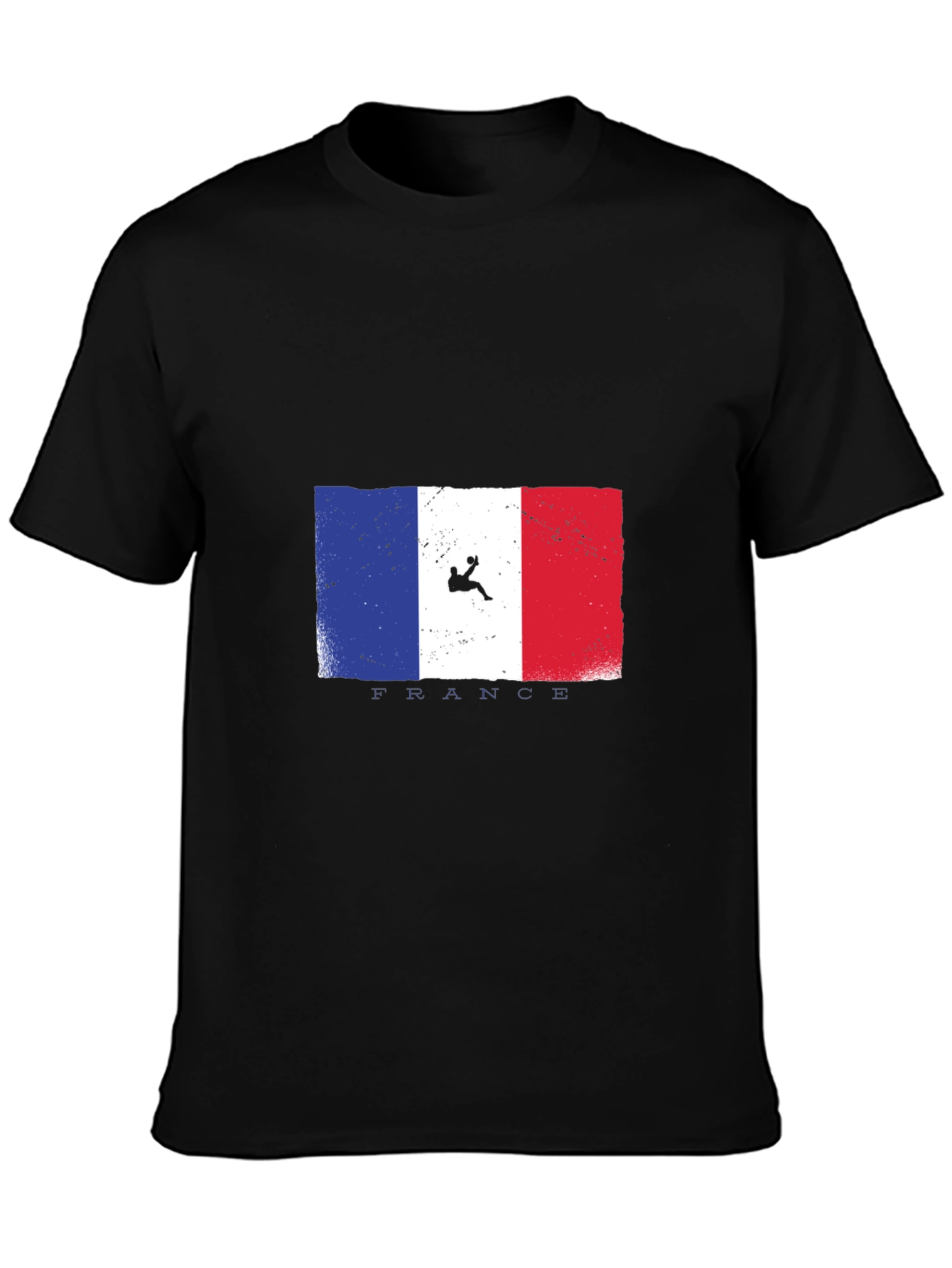 Camiseta Negra con Diseño de Bandera Francesa
