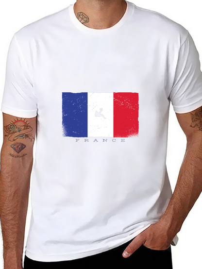 Camiseta Negra con Diseño de Bandera Francesa