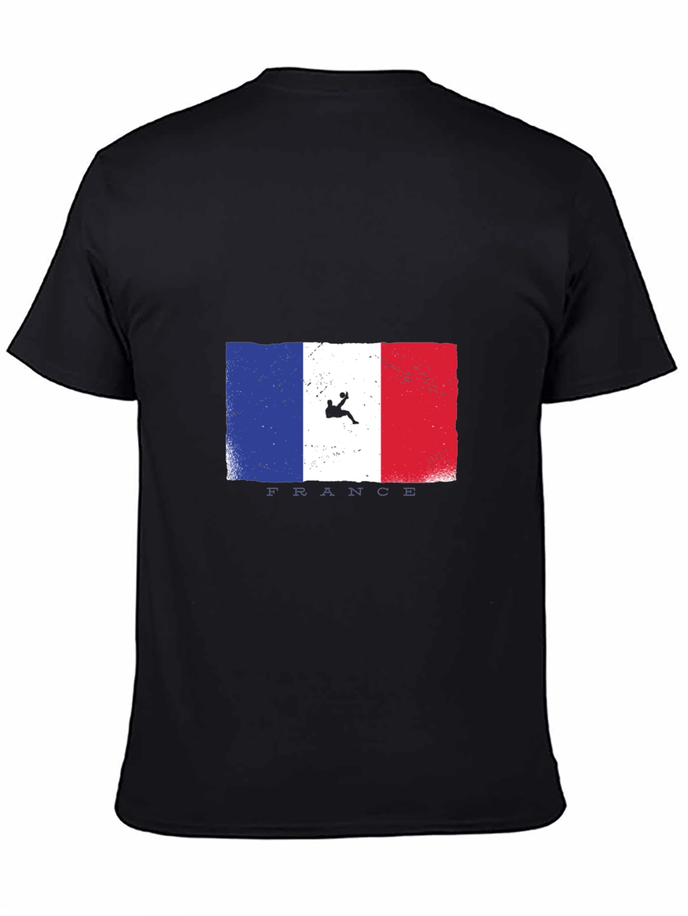 Camiseta Negra con Diseño de Bandera Francesa