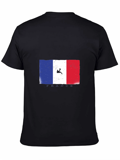 Camiseta Negra con Diseño de Bandera Francesa