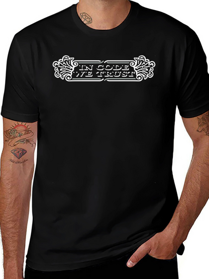 Camiseta Negra con Diseño In Code We Trust