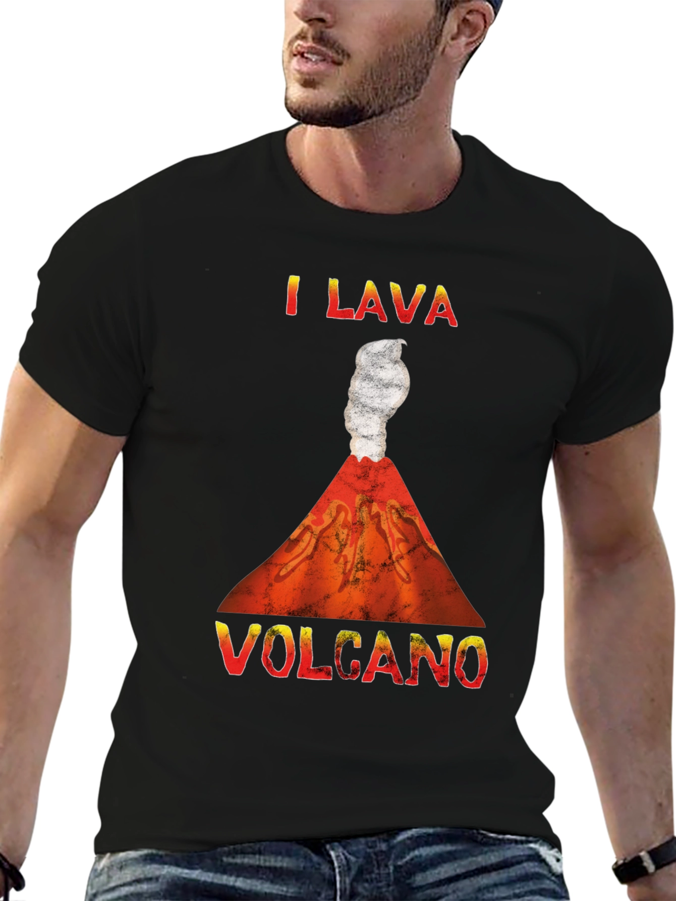 Camiseta Hombre I Lava Volcano Divertida y Original