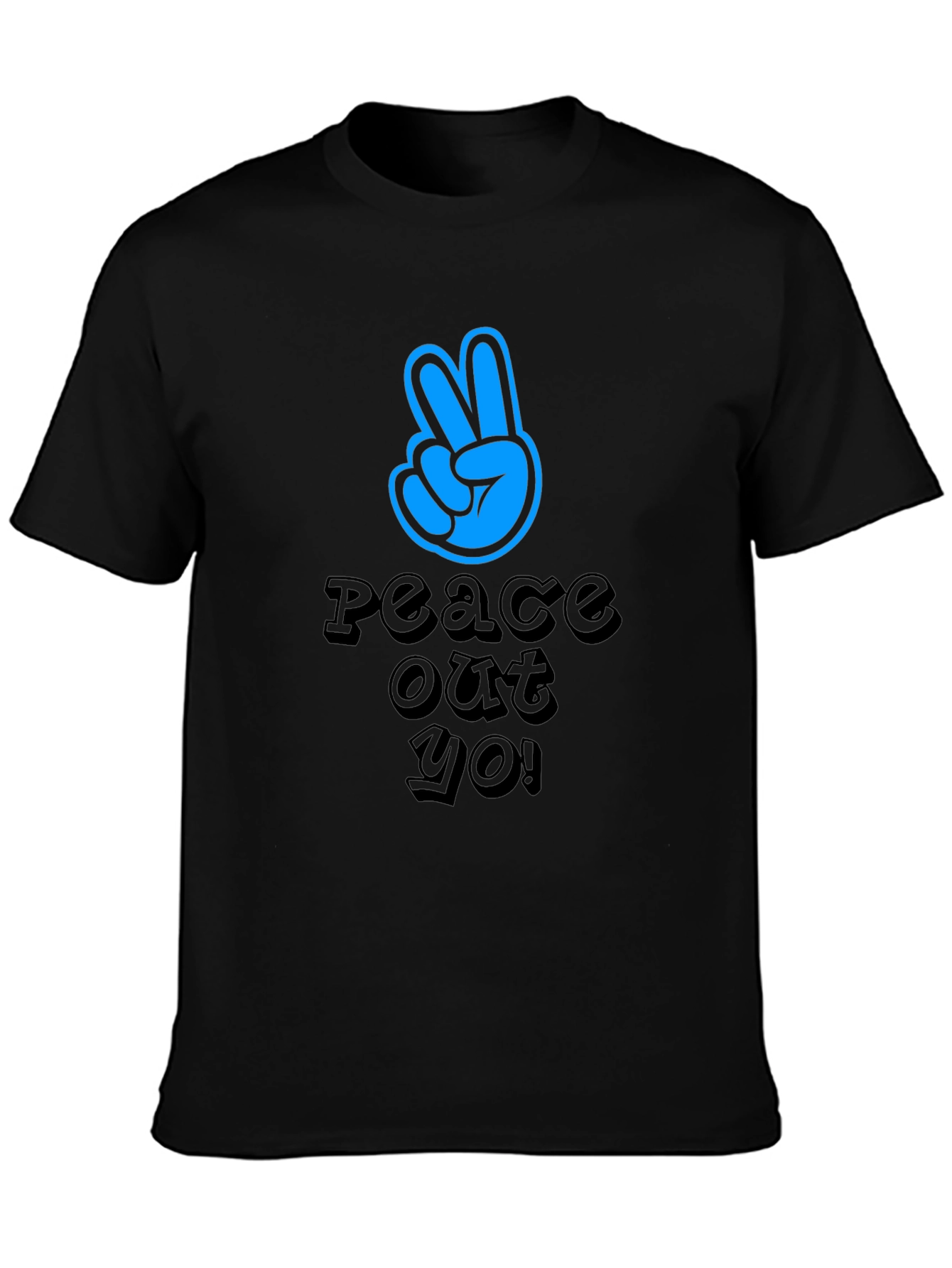 Camiseta Negra Peace Out Yo! Estilo Urbano