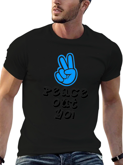 Camiseta Negra Peace Out Yo! Estilo Urbano