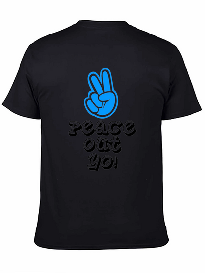 Camiseta Negra Peace Out Yo! Estilo Urbano