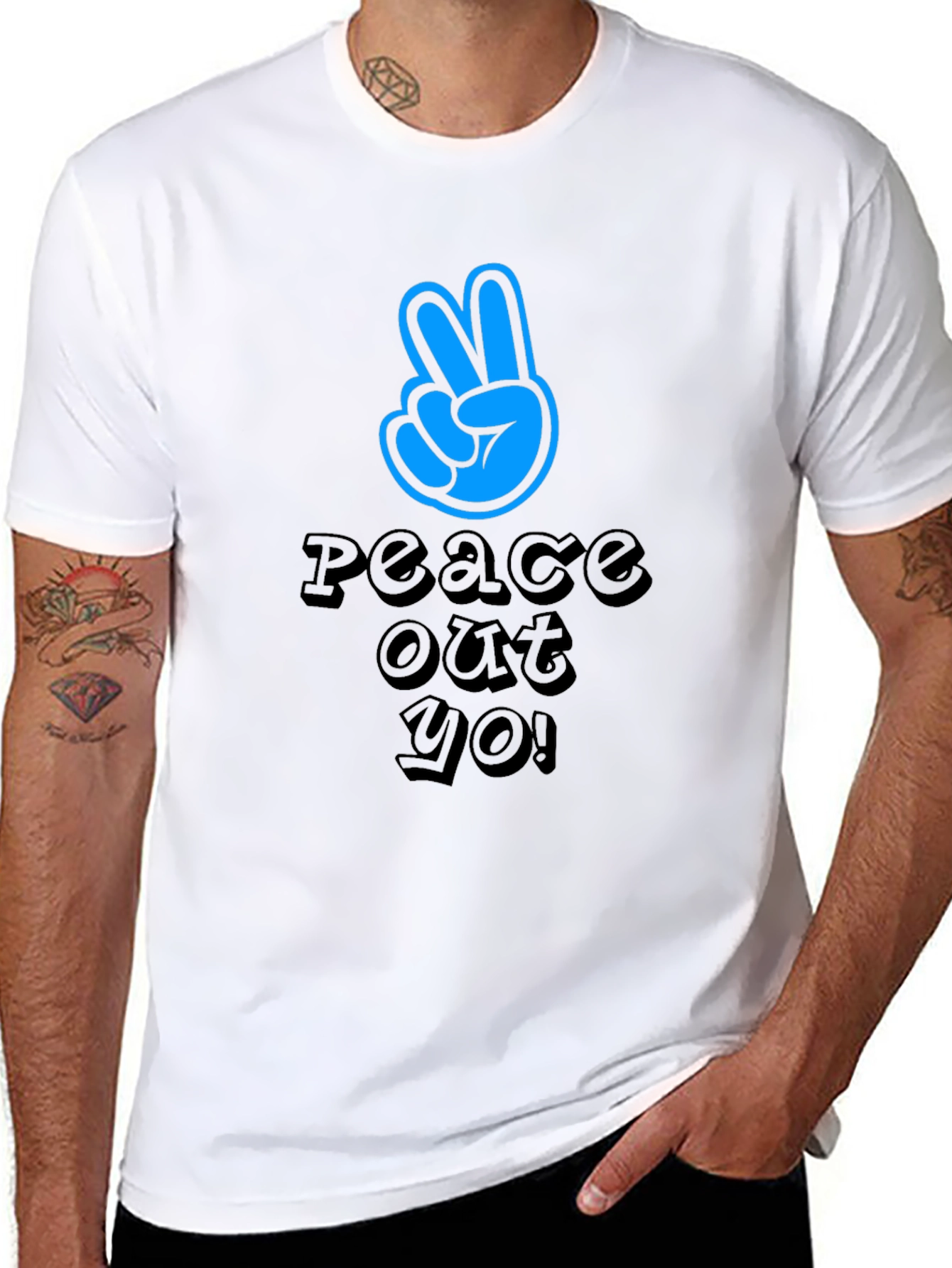 Camiseta Negra Peace Out Yo! Estilo Urbano