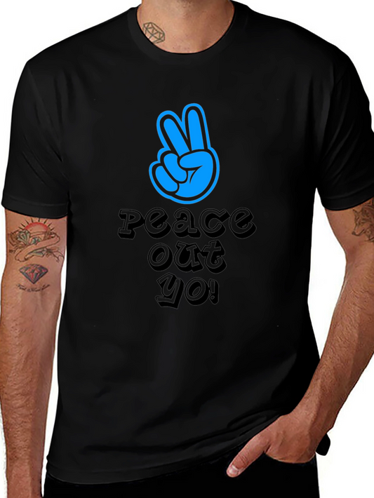 Camiseta Negra Peace Out Yo! Estilo Urbano