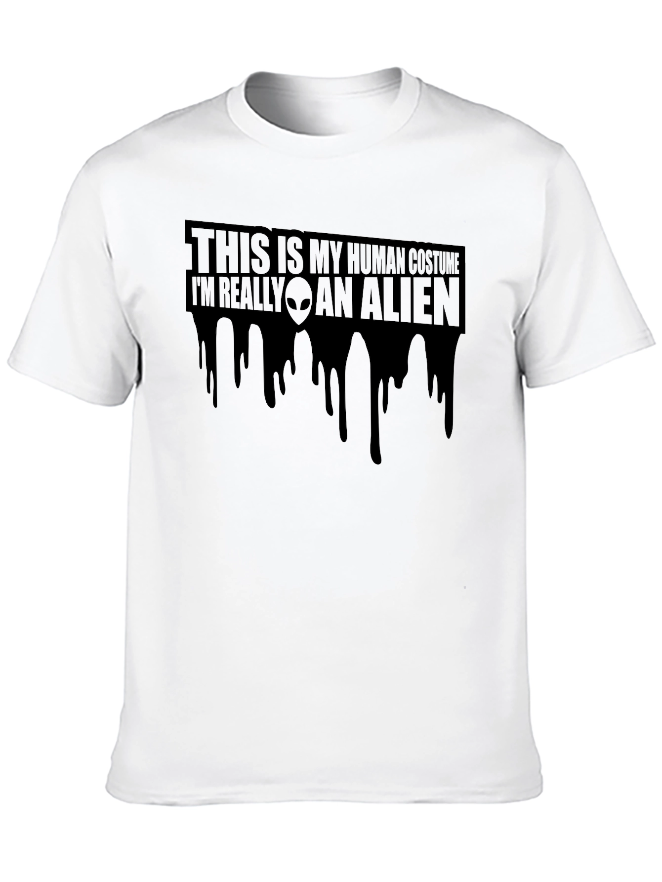 Camiseta Negra Disfraz Humano Alienígena