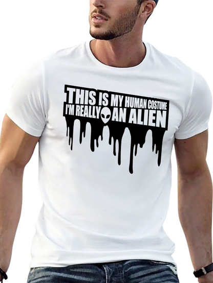 Camiseta Negra Disfraz Humano Alienígena