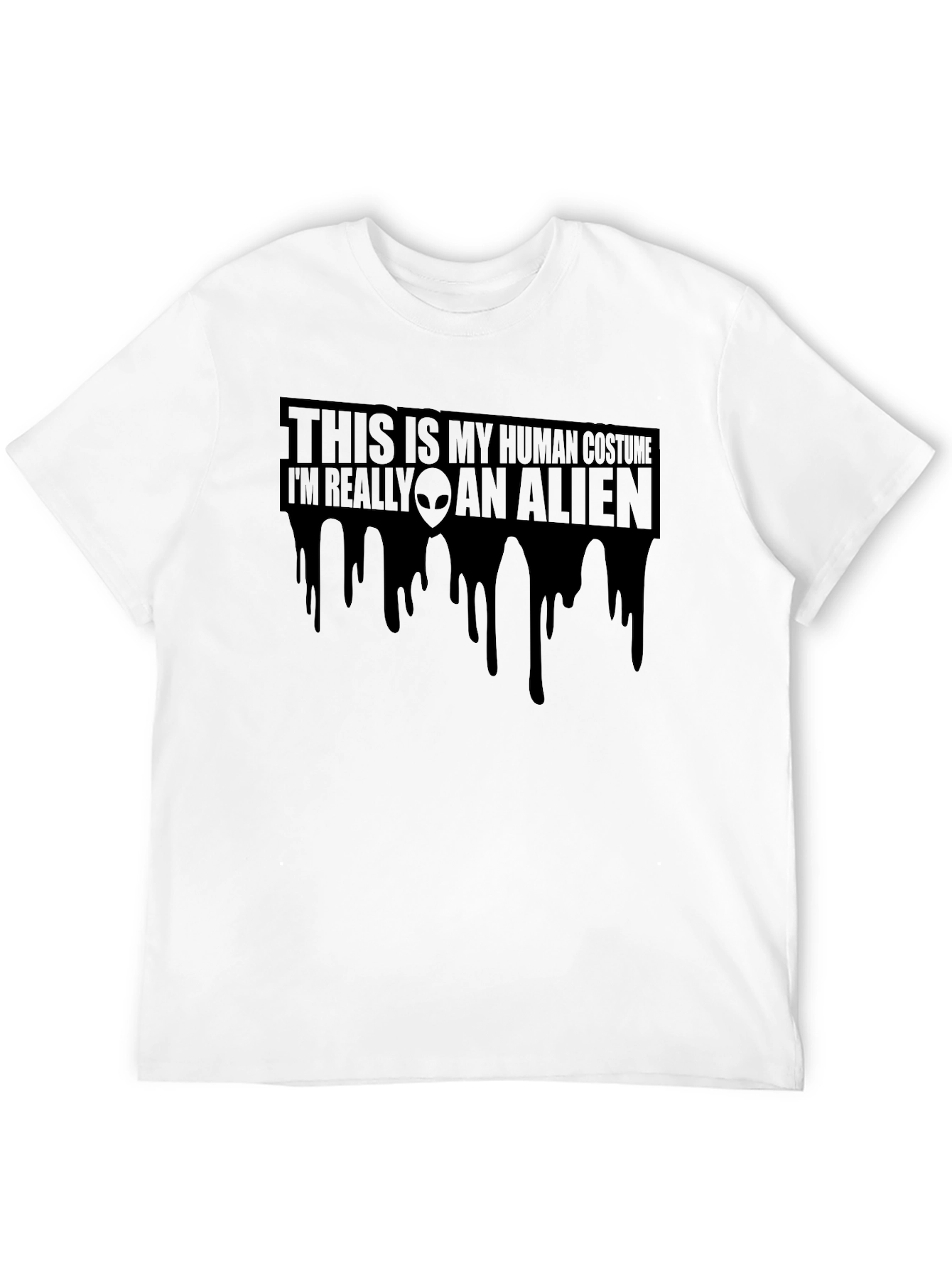 Camiseta Negra Disfraz Humano Alienígena