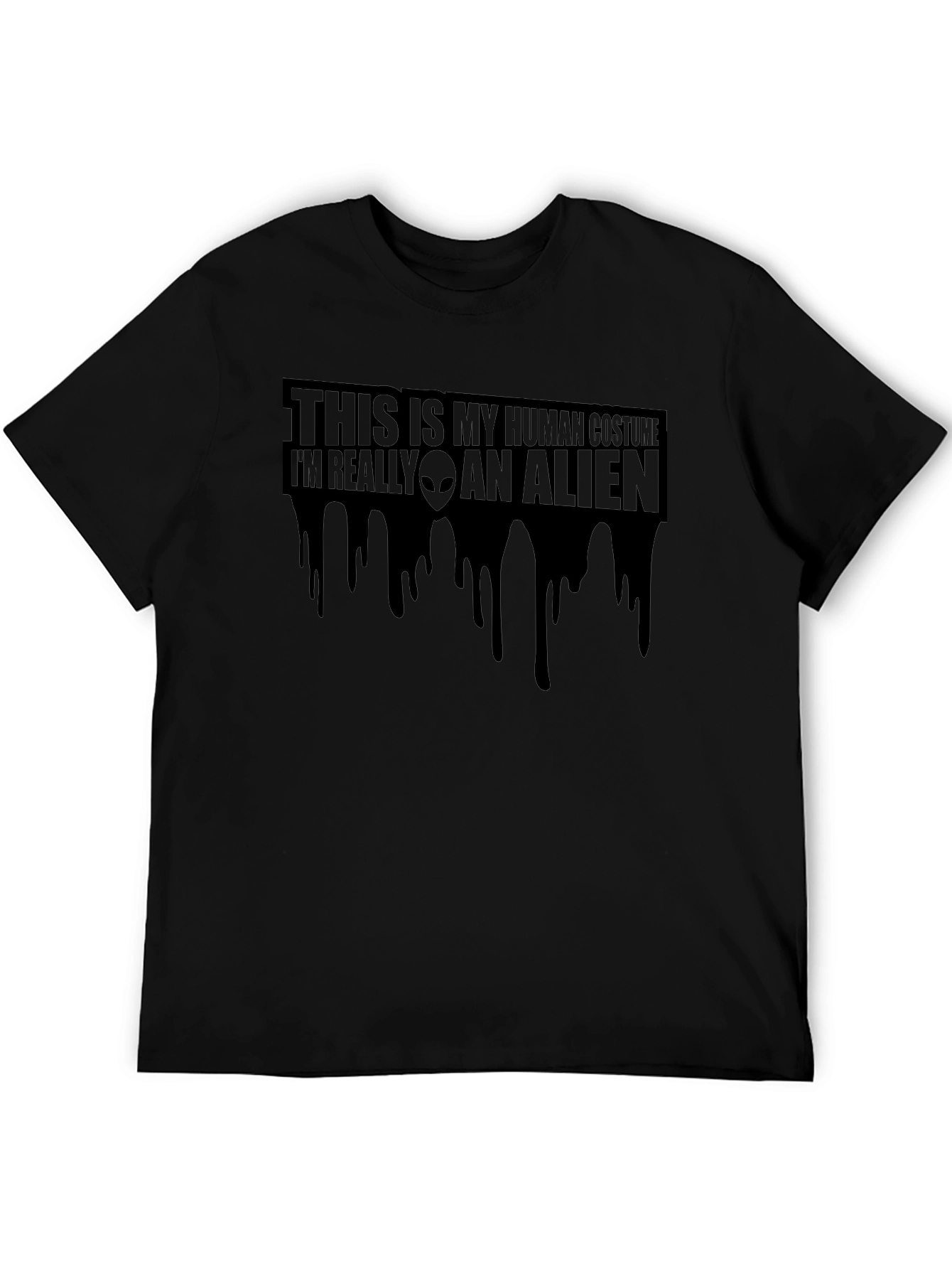 Camiseta Negra Disfraz Humano Alienígena
