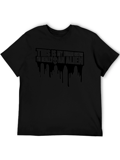 Camiseta Negra Disfraz Humano Alienígena