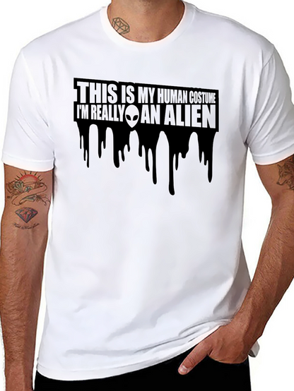 Camiseta Negra Disfraz Humano Alienígena