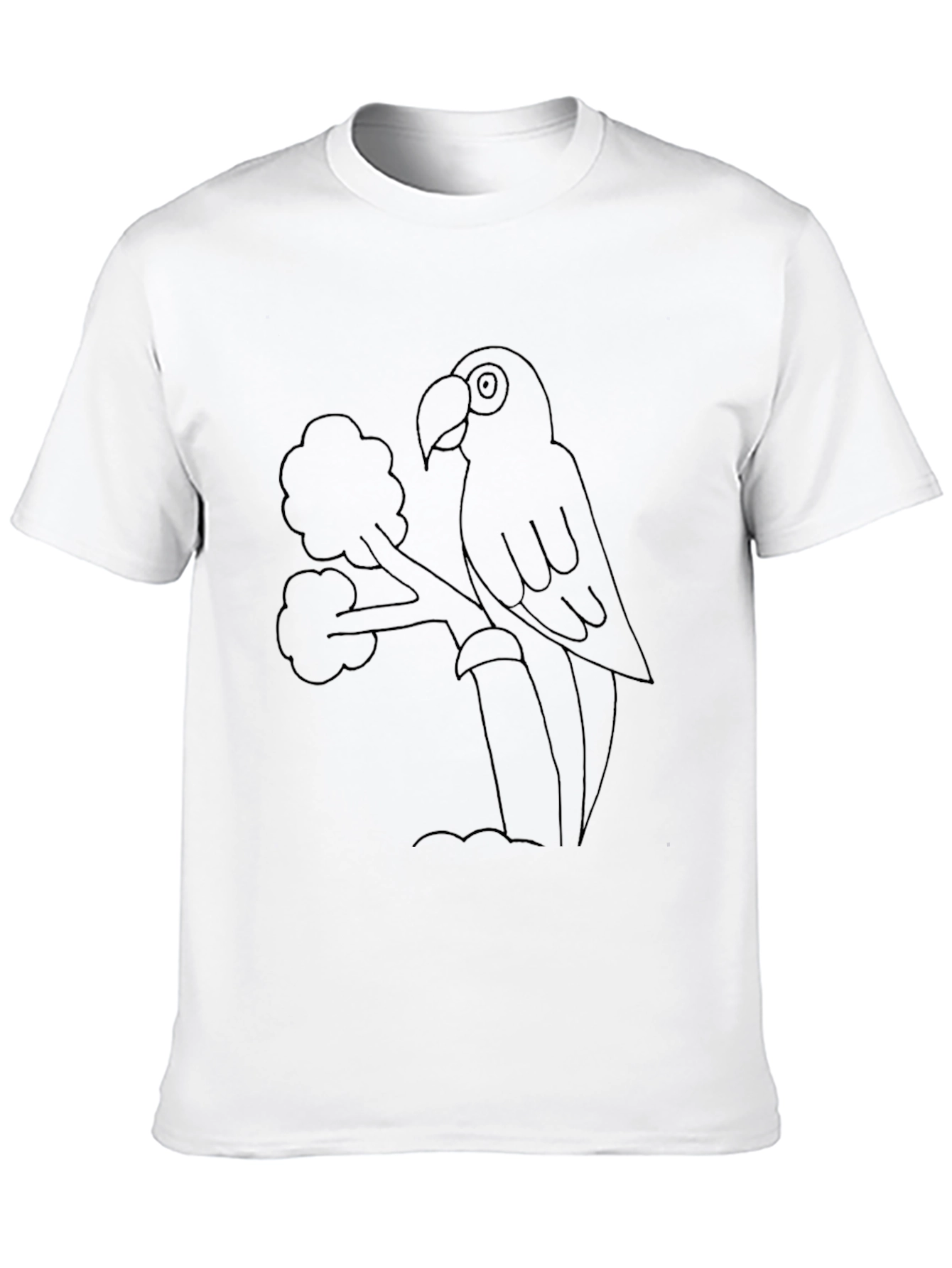 Camiseta Negra con Diseño de Loro