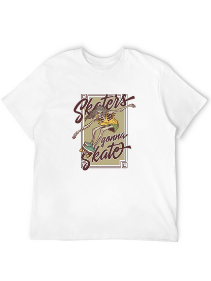Camiseta Negra Unisex - Skaters Gonna Skate