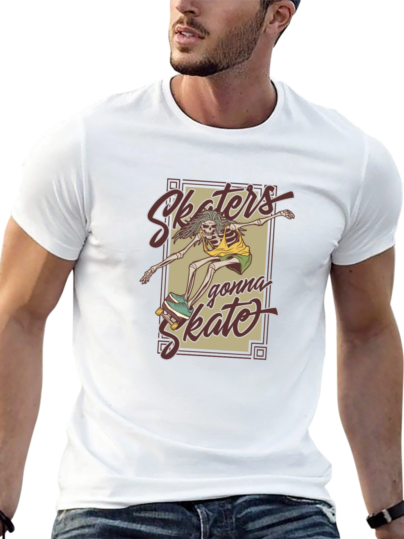 Camiseta Negra Unisex - Skaters Gonna Skate