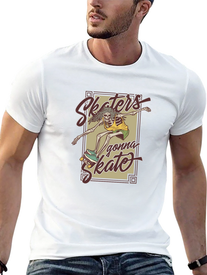 Camiseta Negra Unisex - Skaters Gonna Skate