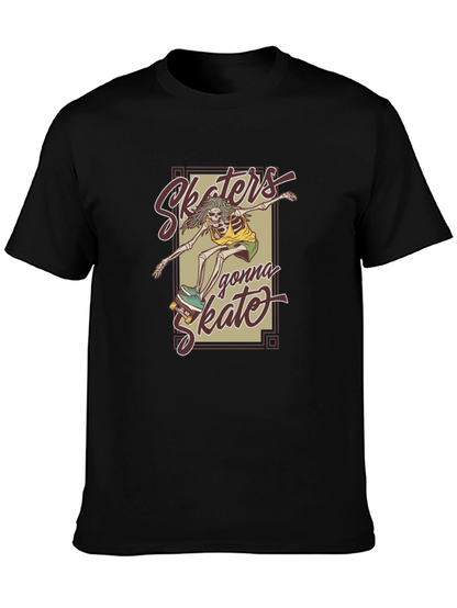 Camiseta Negra Unisex - Skaters Gonna Skate