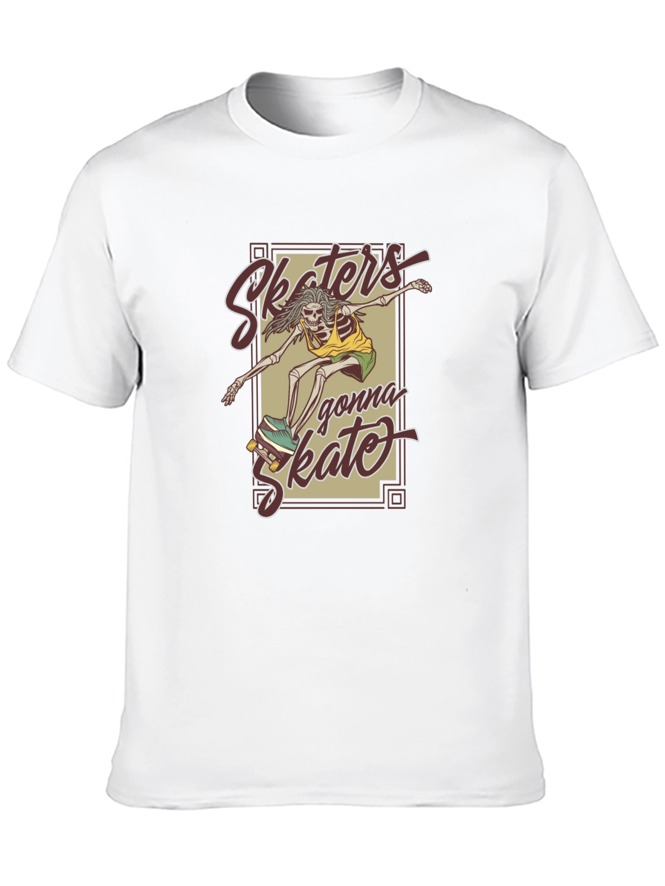 Camiseta Negra Unisex - Skaters Gonna Skate