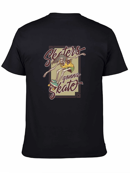 Camiseta Negra Unisex - Skaters Gonna Skate