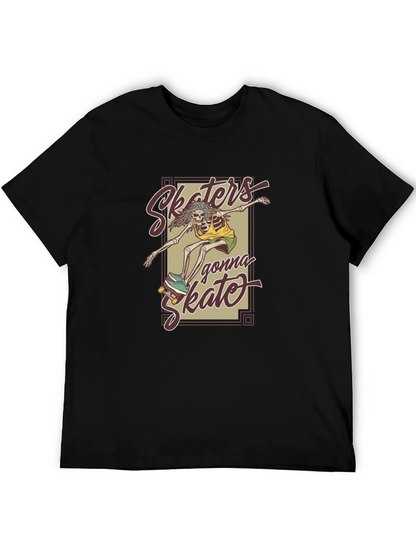 Camiseta Negra Unisex - Skaters Gonna Skate