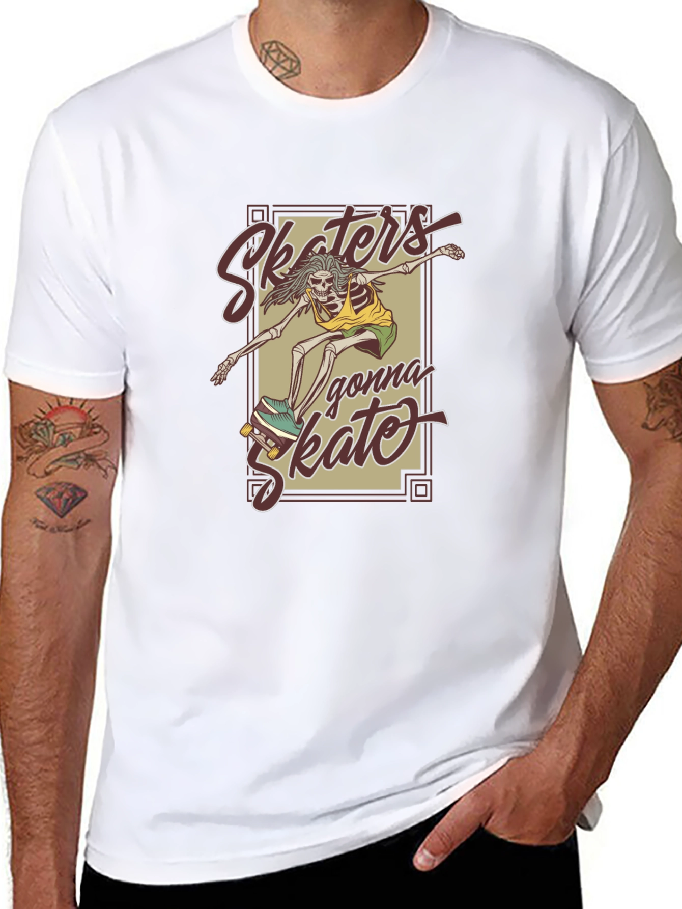 Camiseta Negra Unisex - Skaters Gonna Skate